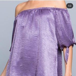 Off Shoulder Top with Tie detailed sleeves